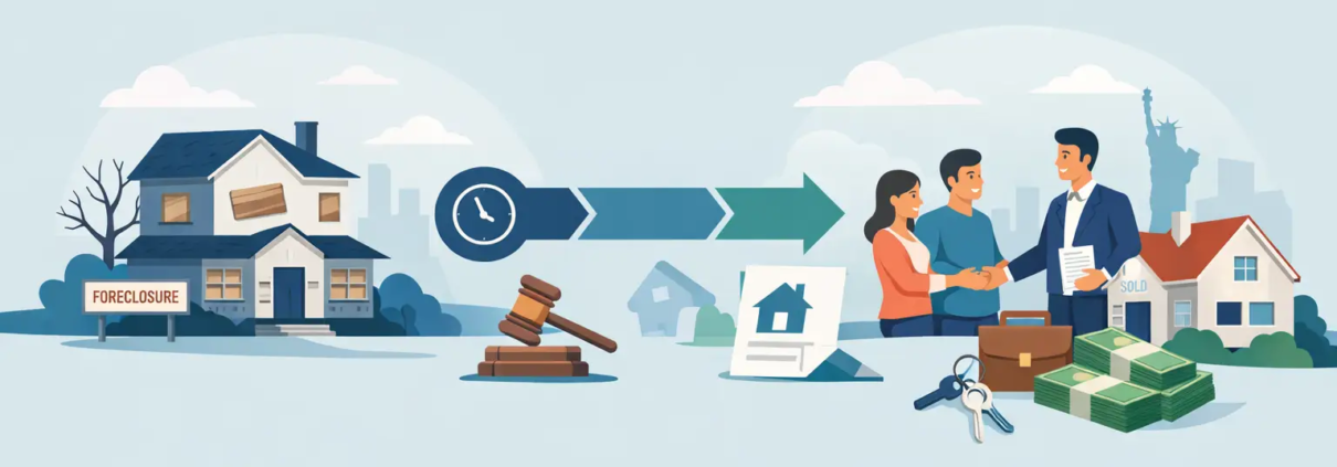 Foreclosure Timeline Cash Sale Example for NY